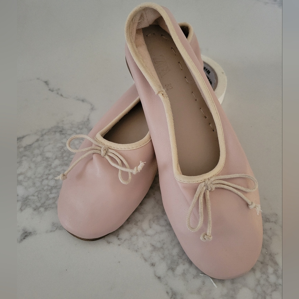 Zara Girls Soft Pink Ballet Flats Size 1